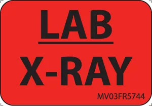 Label Paper Permanent Lab X-Ray 1" Core 1 7/16" X 1 Fl. Red 666 Per Roll