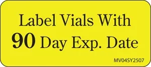Label Paper Permanent Label Vials With 1" Core 2 1/4" X 1 Yellow 420 Per Roll