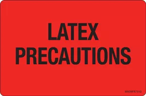 Label Paper Permanent Latex Precautions 1" Core 4" X 2 5/8" Fl. Red 375 Per Roll