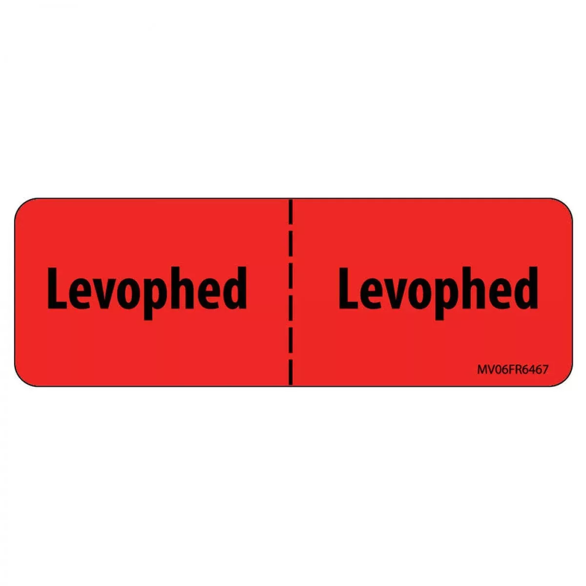 Label Paper Permanent Levophed : Levophed 1" Core 2 15/16" X 1 Fl. Red 333 Per Roll