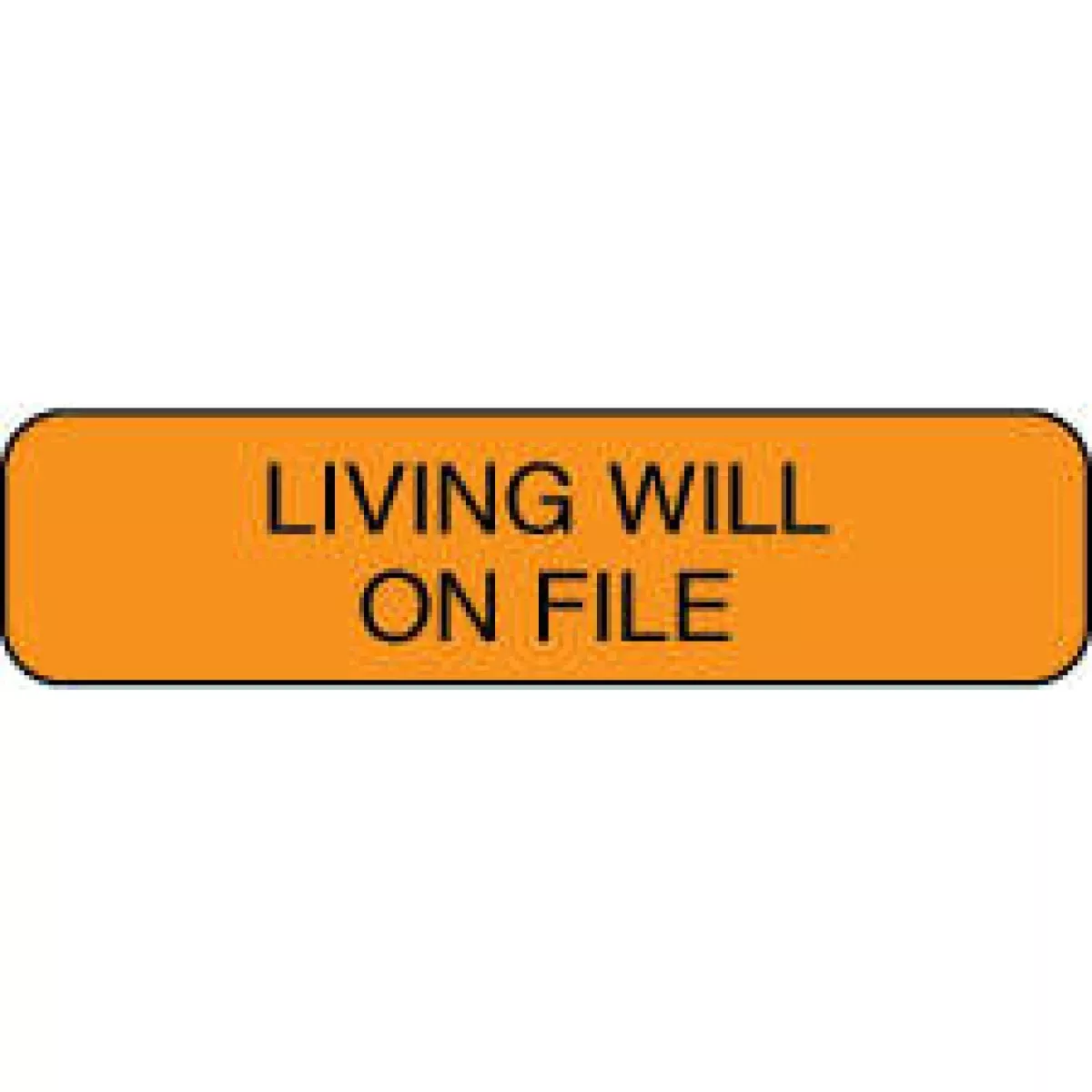 Label Paper Permanent Living Will On File 1 1/4" X 3/8" Fl. Orange 1000 Per Roll
