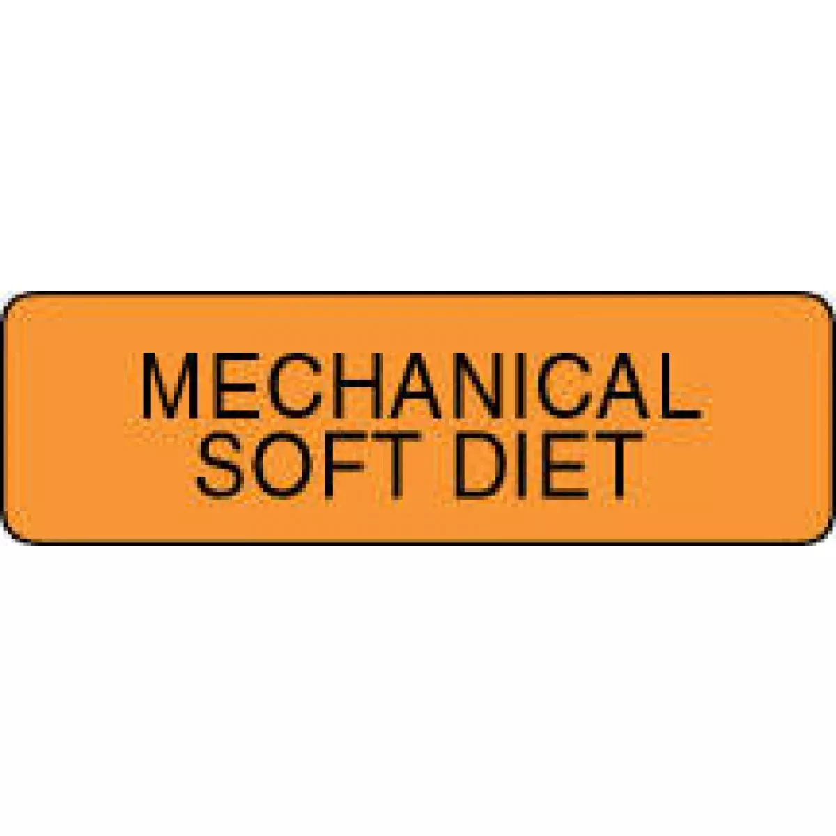 Label Paper Permanent Mechanical Soft Diet 1 1/4" X 3/8" Fl. Orange 1000 Per Roll