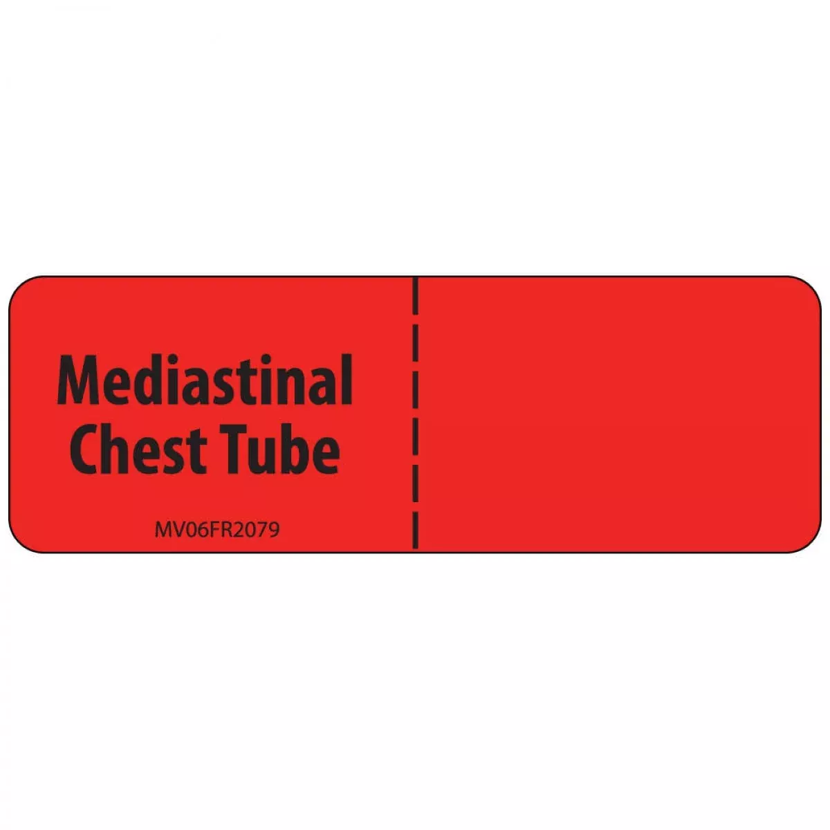 Label Paper Permanent Mediastinal Chest 1" Core 2 15/16" X 1 Fl. Red 333 Per Roll