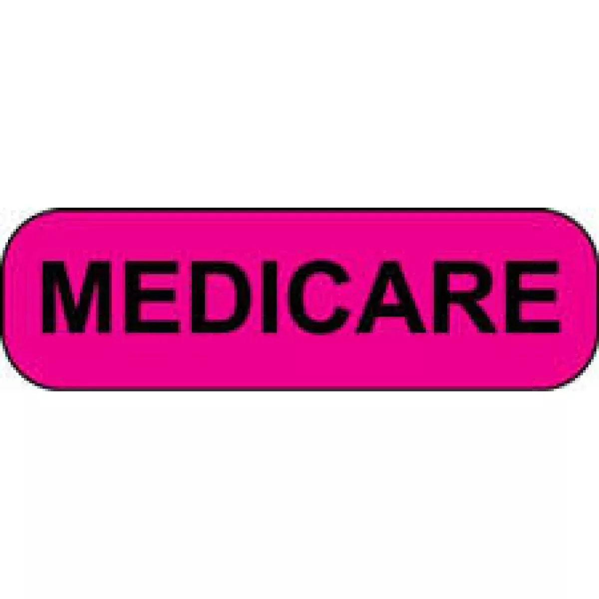 Label Paper Permanent Medicare 1 1/4" X 3/8" Fl. Pink 1000 Per Roll