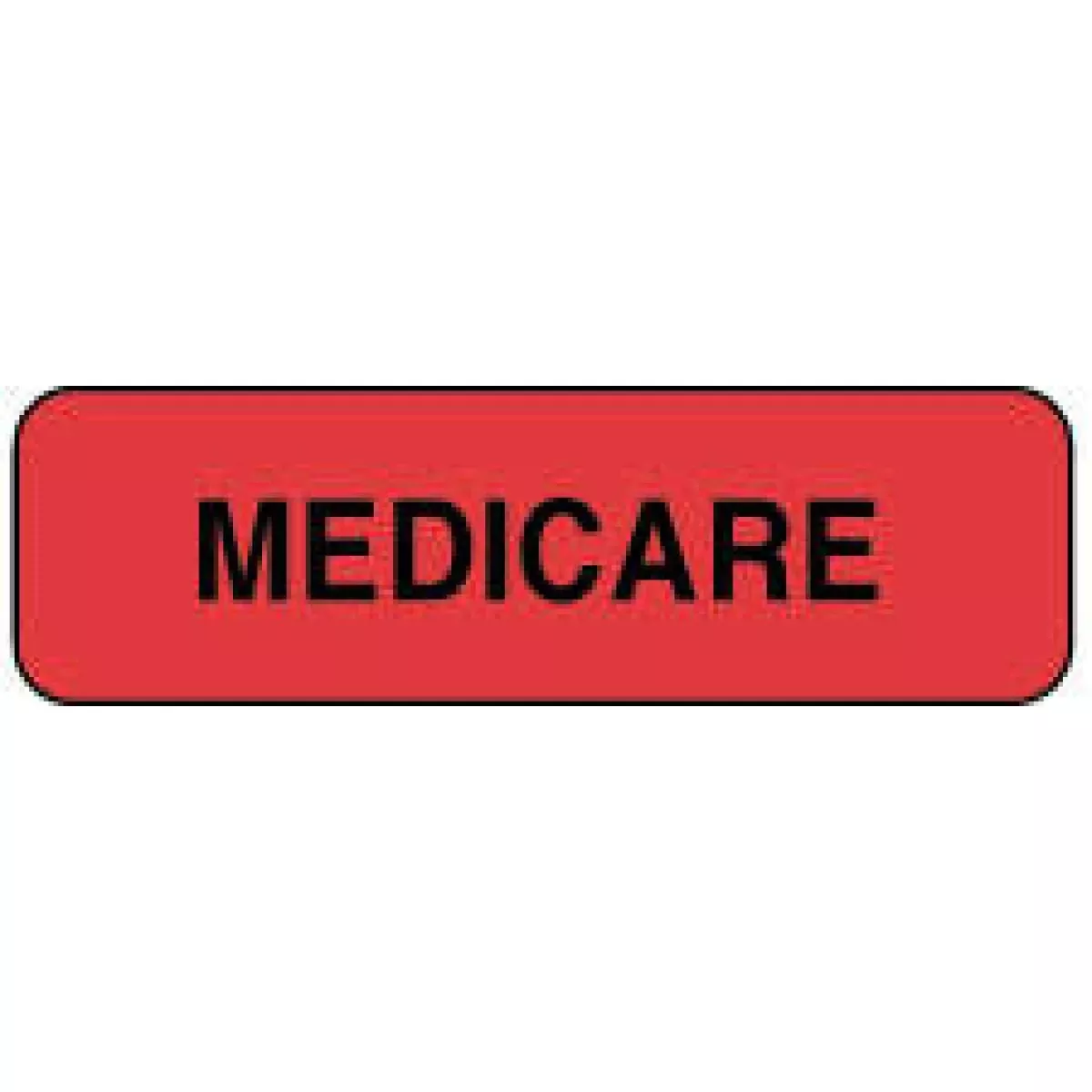 Label Paper Permanent Medicare 1 1/4" X 3/8" Fl. Red 1000 Per Roll