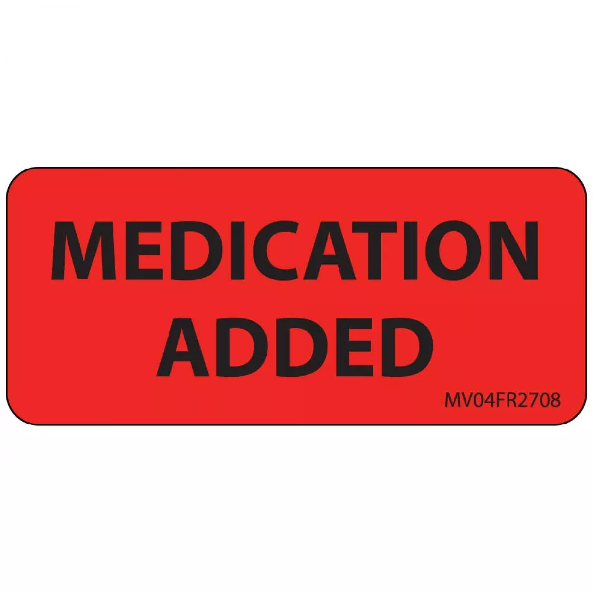 Label Paper Permanent Medication Added 1" Core 2 1/4" X 1 Fl. Red 420 Per Roll