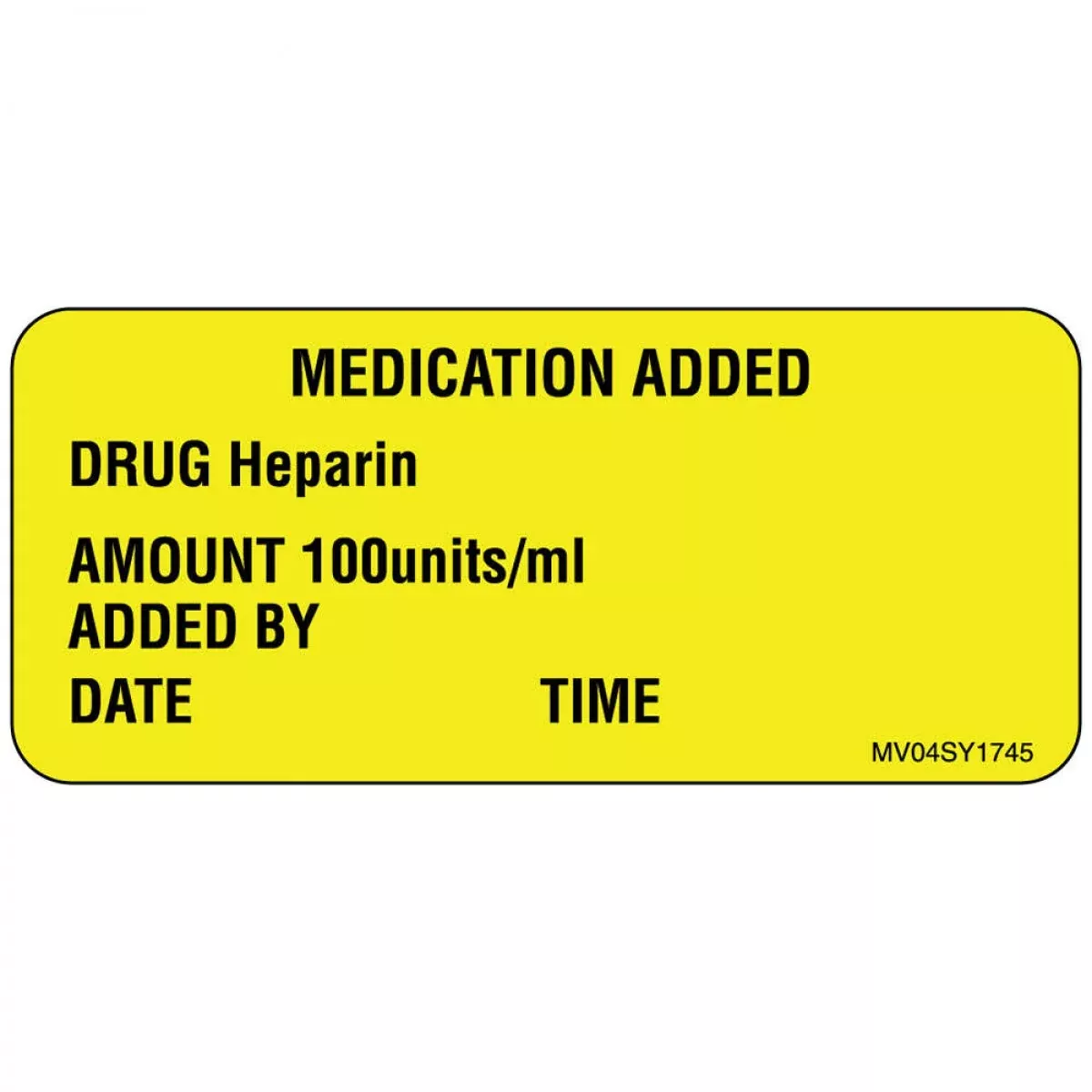 Label Paper Permanent Medication Added 1" Core 2 1/4" X 1 Yellow 420 Per Roll
