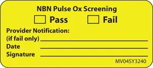Label Paper Permanent Nbn Pulse Ox 1" Core 2 1/4" X 1 Yellow 420 Per Roll