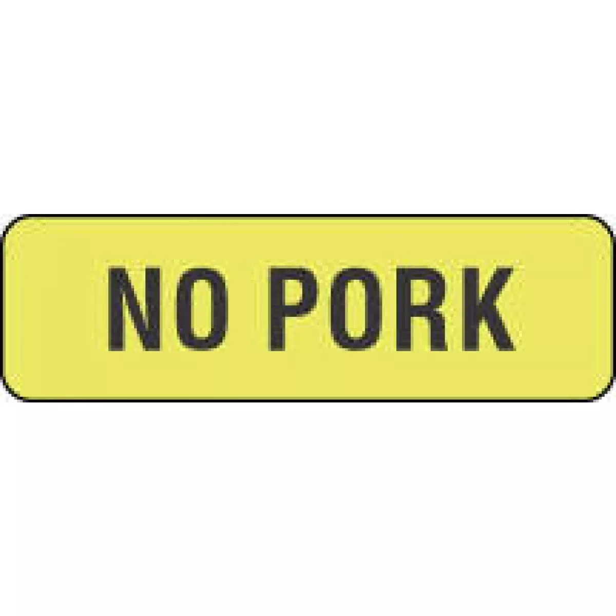 Label Paper Permanent No Pork 1 1/4" X 3/8" Fl. Green 1000 Per Roll