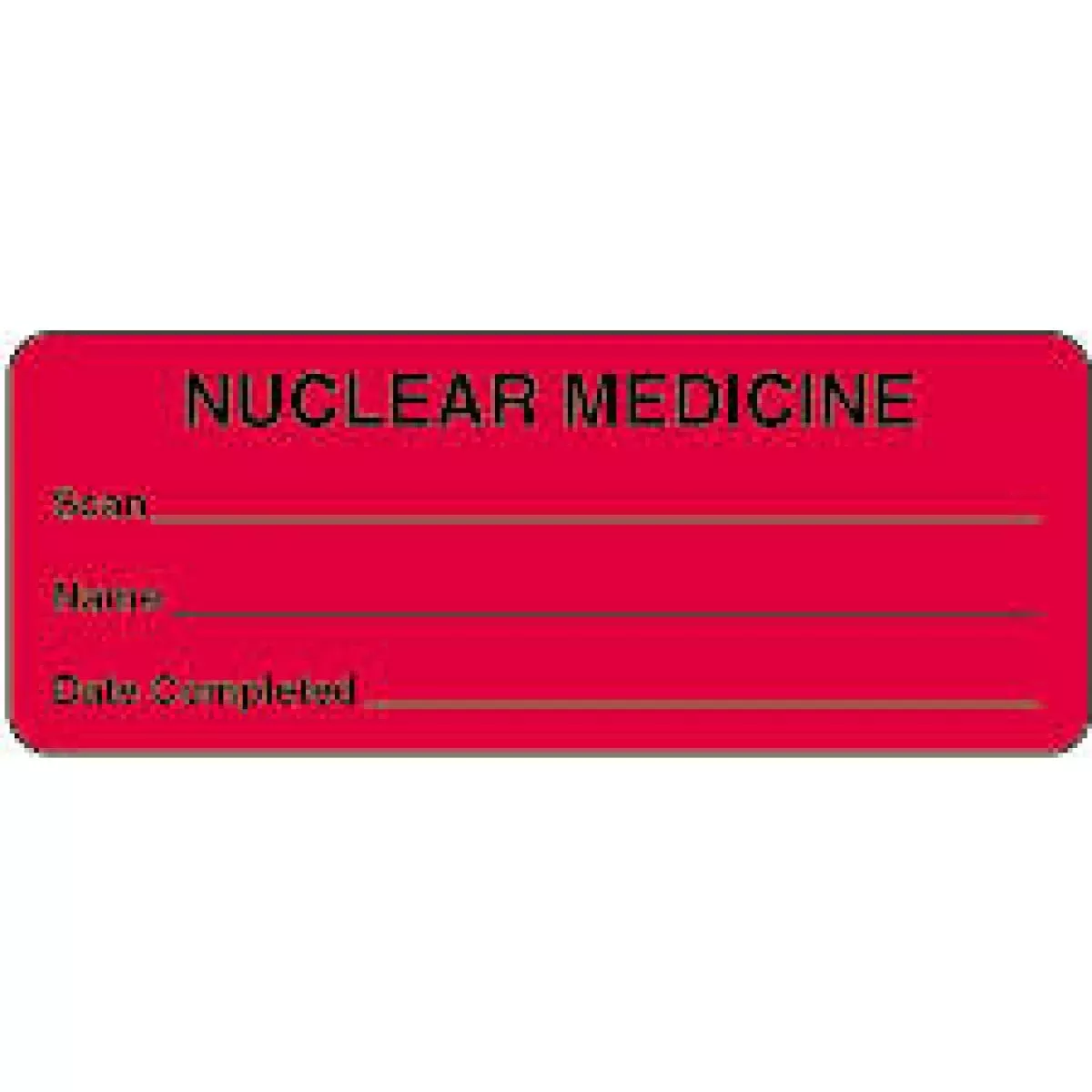 Label Paper Permanent Nuclear Medicine 2 1/4" X 7/8" Fl. Red 1000 Per Roll