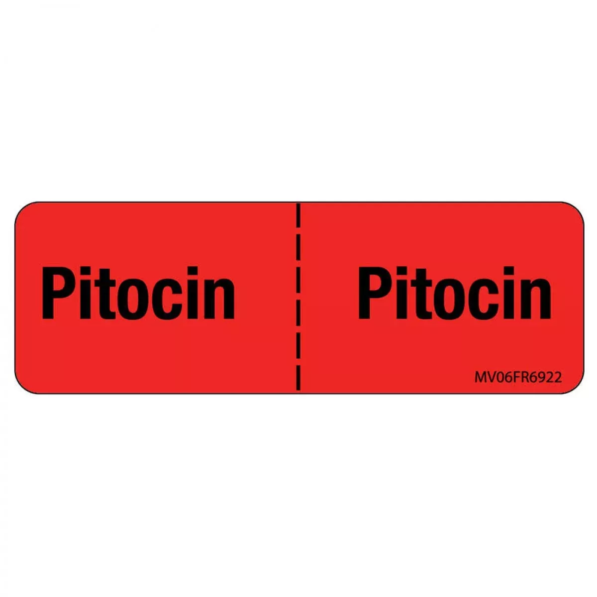 Label Paper Permanent Pitocin : Pitocin 1" Core 2 15/16" X 1 Fl. Red 333 Per Roll