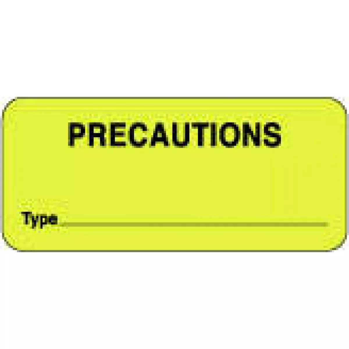 Label Paper Permanent Precautions Type 2 1/4" X 7/8" Fl. Yellow 1000 Per Roll