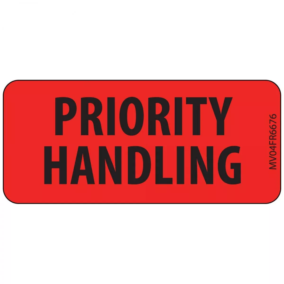 Label Paper Permanent Priority Handling 1" Core 2 1/4" X 1 Fl. Red 420 Per Roll