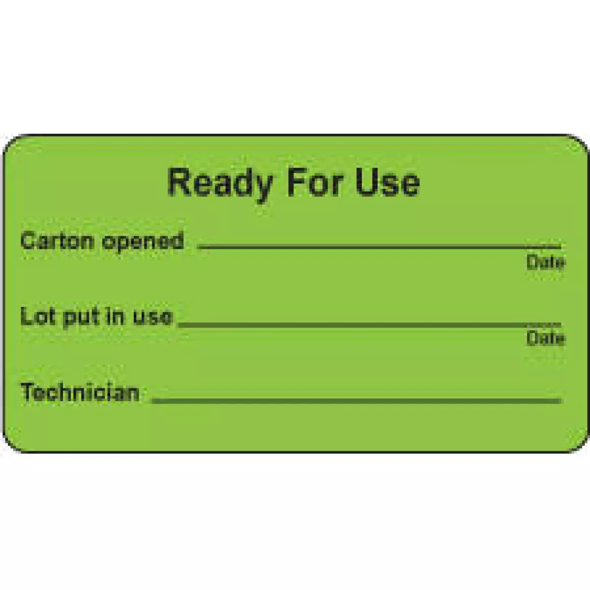 Label Paper Permanent Ready For Use 3" X 1 5/8" Fl. Green 1000 Per Roll