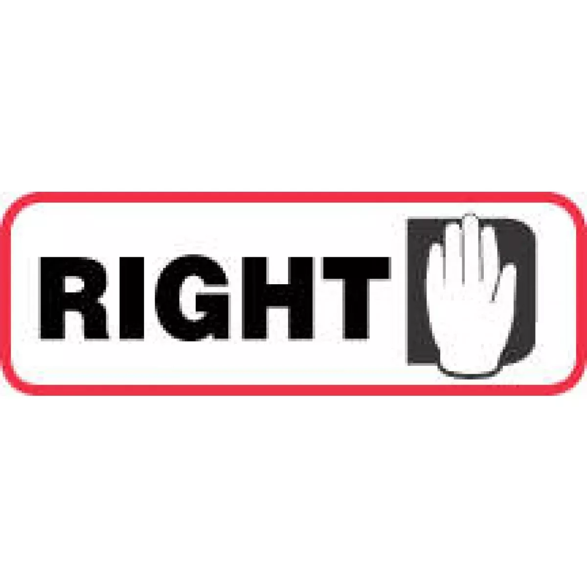 Label Paper Permanent Right 1 1/2" X 1/2" White With Red 1000 Per Roll