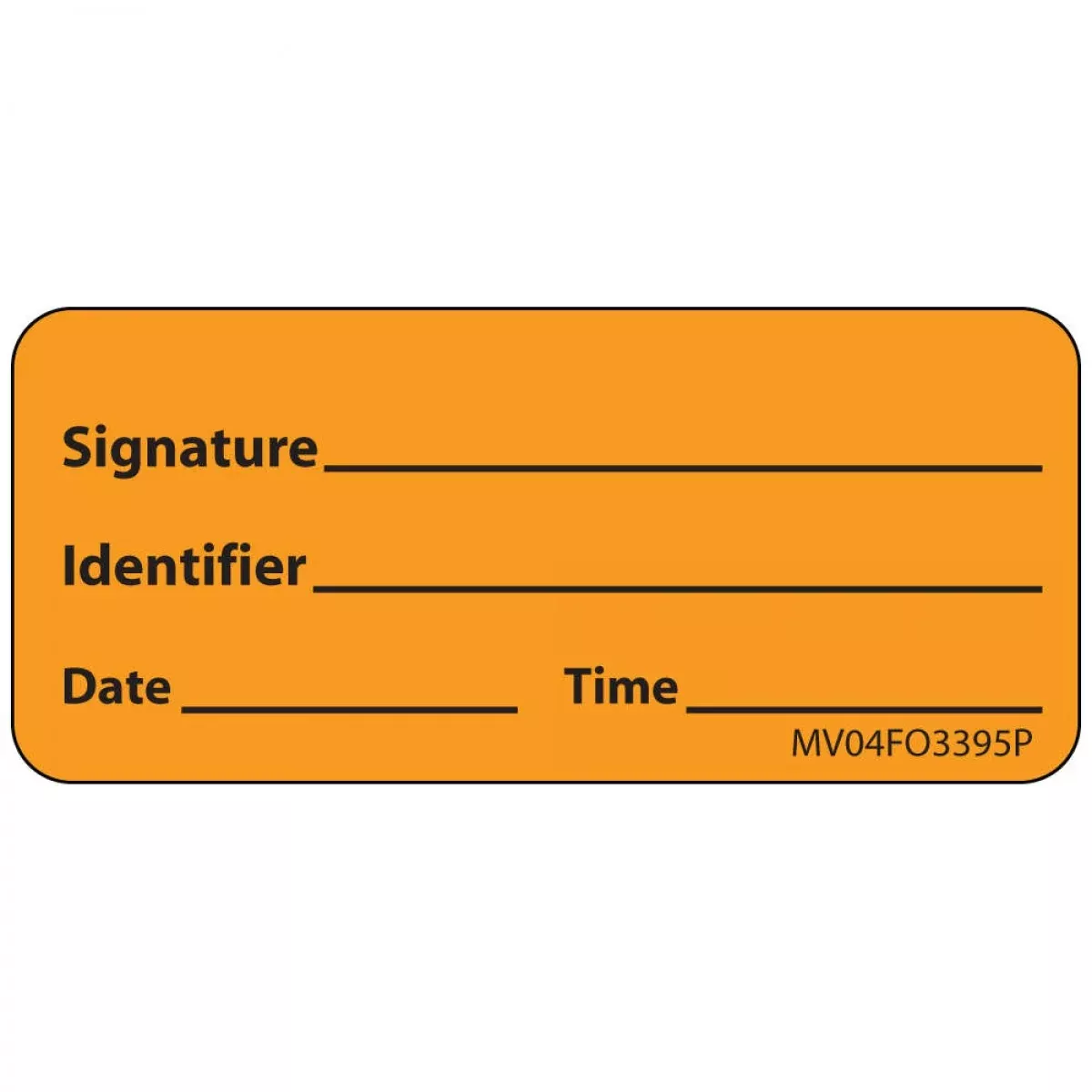 Label Paper Permanent Signature 1" Core 2 1/4" X 1 Fl. Orange 420 Per Roll