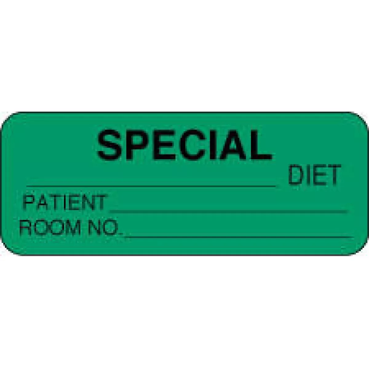 Label Paper Permanent Special ___ Diet 2 1/4" X 7/8" Dark Green 1000 Per Roll