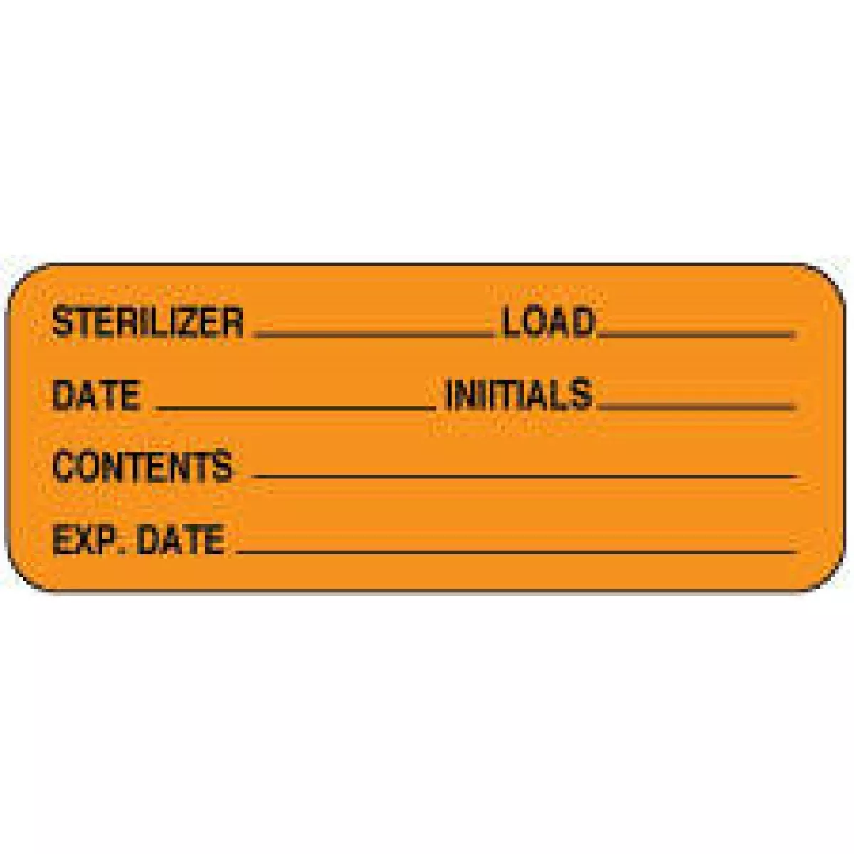 Label Paper Permanent Sterilizer ___ 2 1/4" X 7/8" Orange 1000 Per Roll