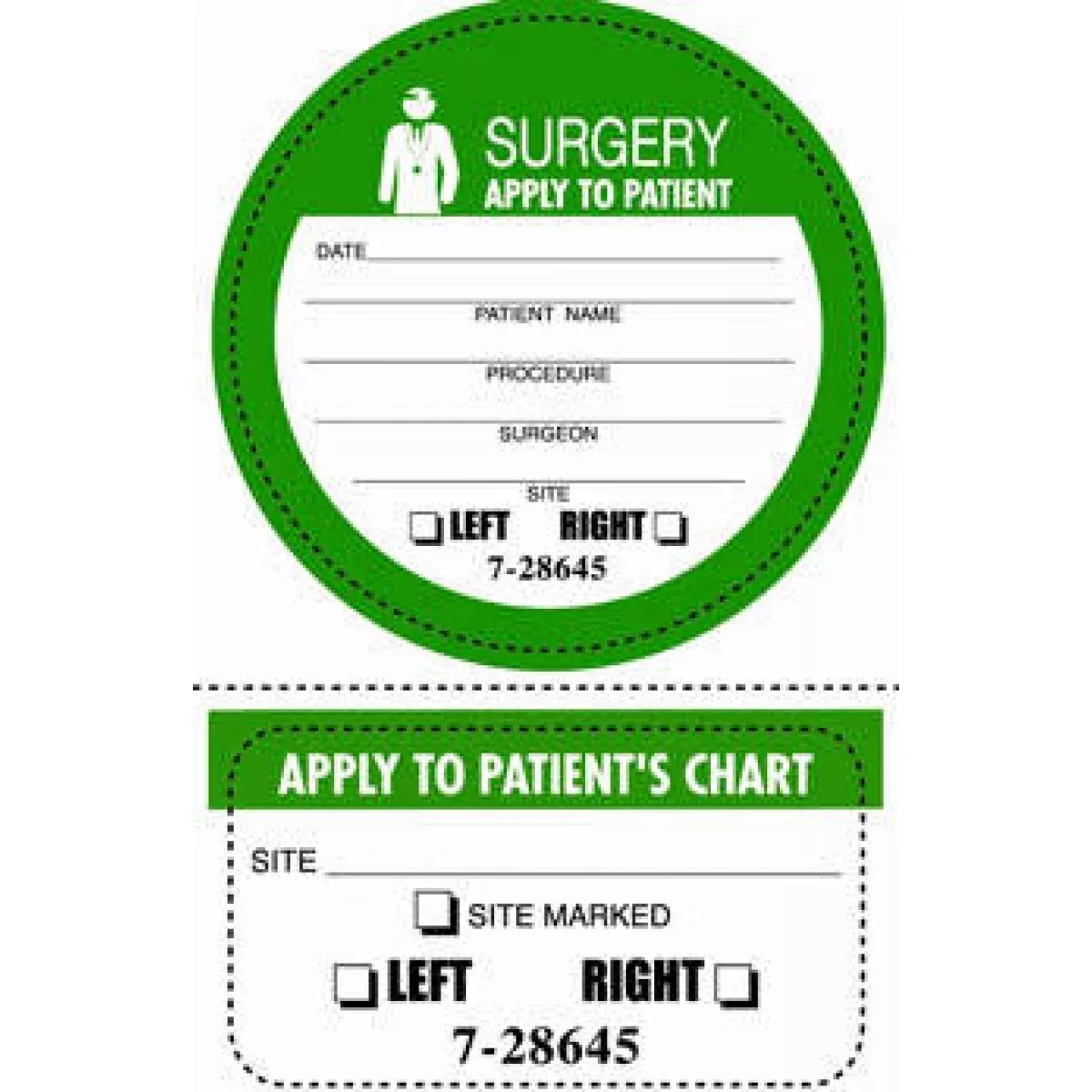 Label Paper Permanent Surger Apply To Green 100 Per Package