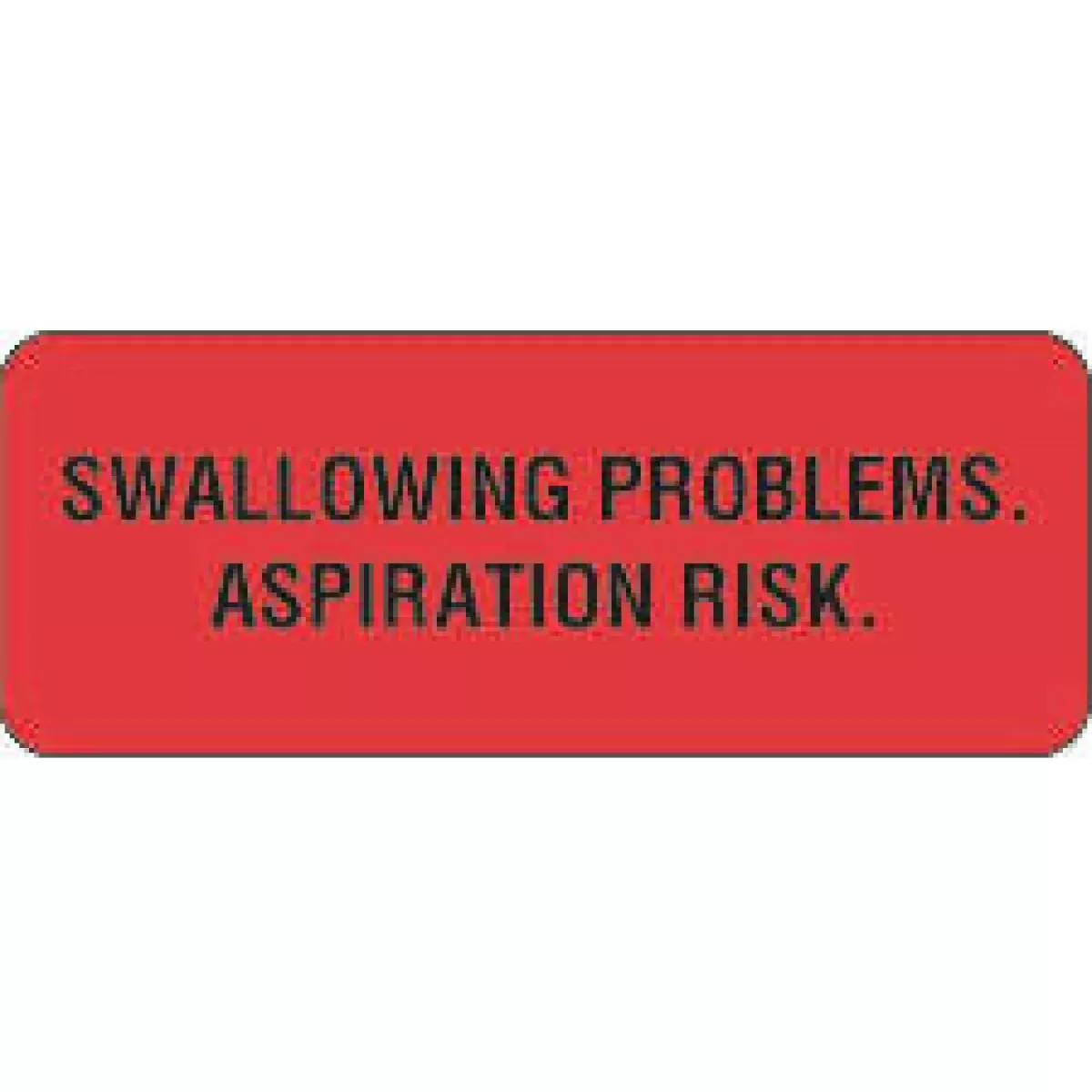 Label Paper Permanent Swallowing Problems. 2 1/4" X 7/8" Fl. Red 1000 Per Roll