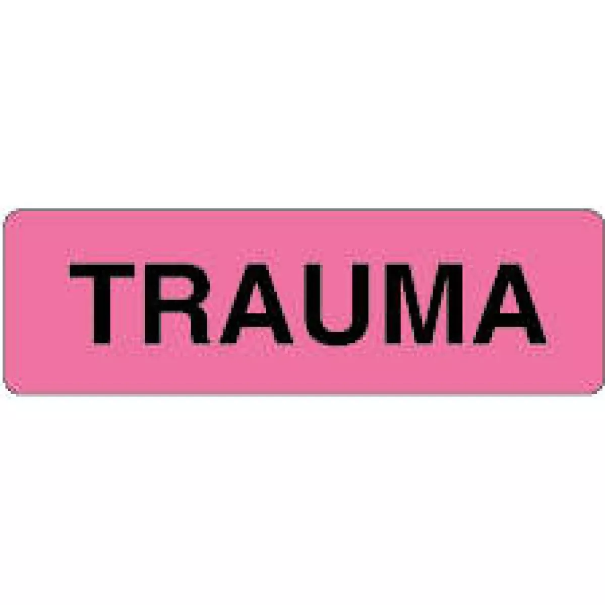 Label Paper Permanent Trauma 2 7/8" X 7/8" Fl. Pink 1000 Per Roll