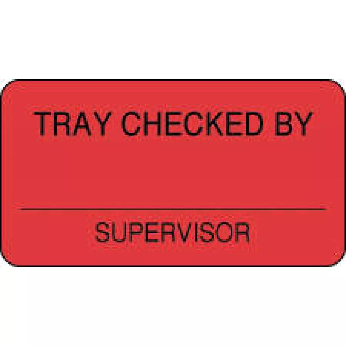 Label Paper Permanent Tray Checked By 1 5/8" X 7/8" Fl. Red 1000 Per Roll