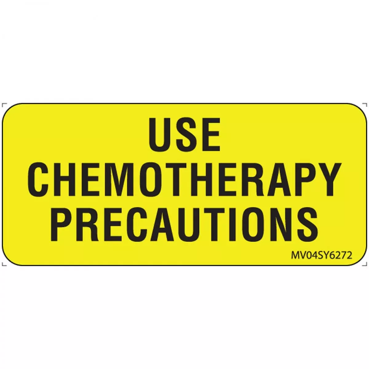 Label Paper Permanent Use Chemotherapy 1" Core 2 1/4" X 1 Yellow 420 Per Roll