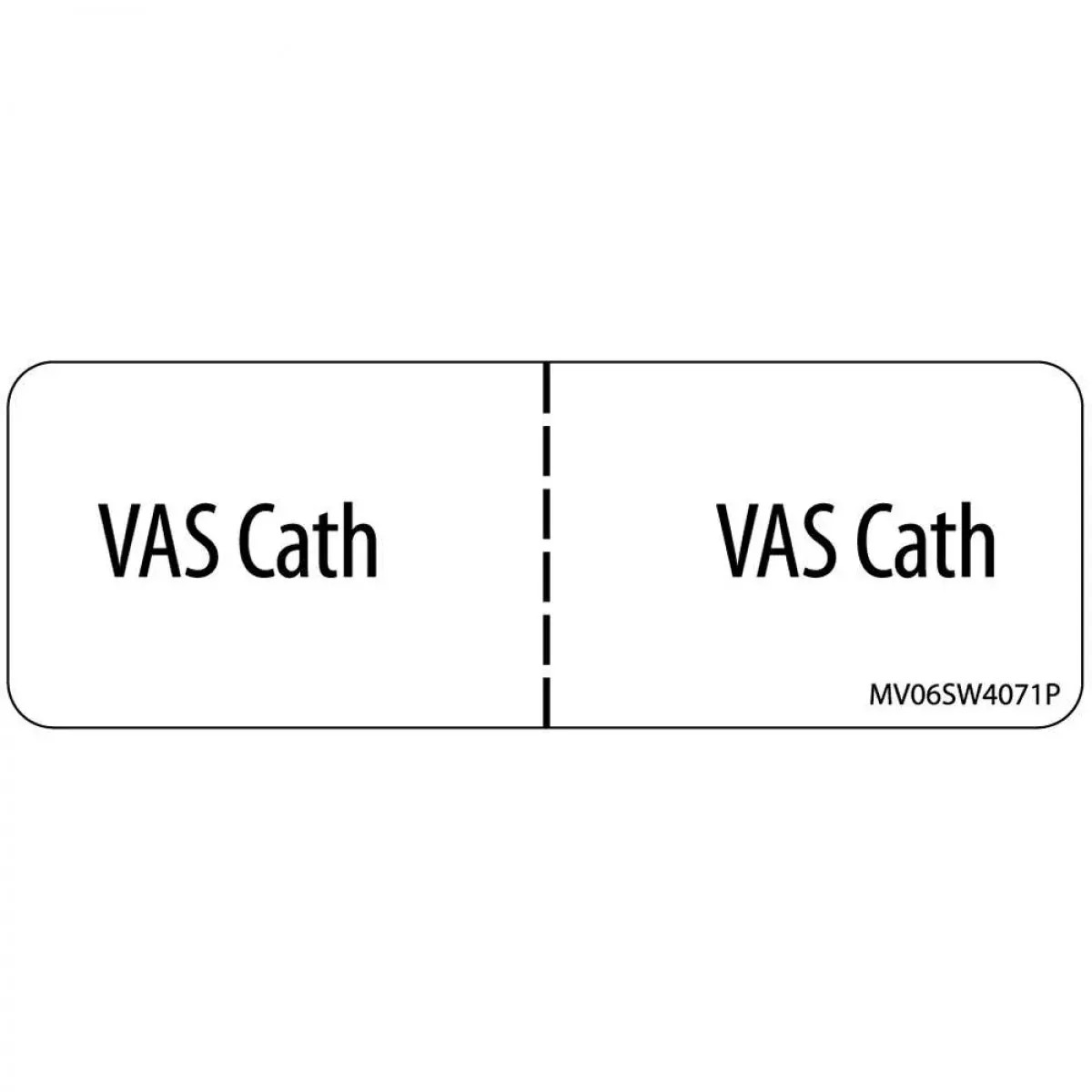 Label Paper Permanent Vas Cath 1" Core 2 15/16" X 1 White 333 Per Roll