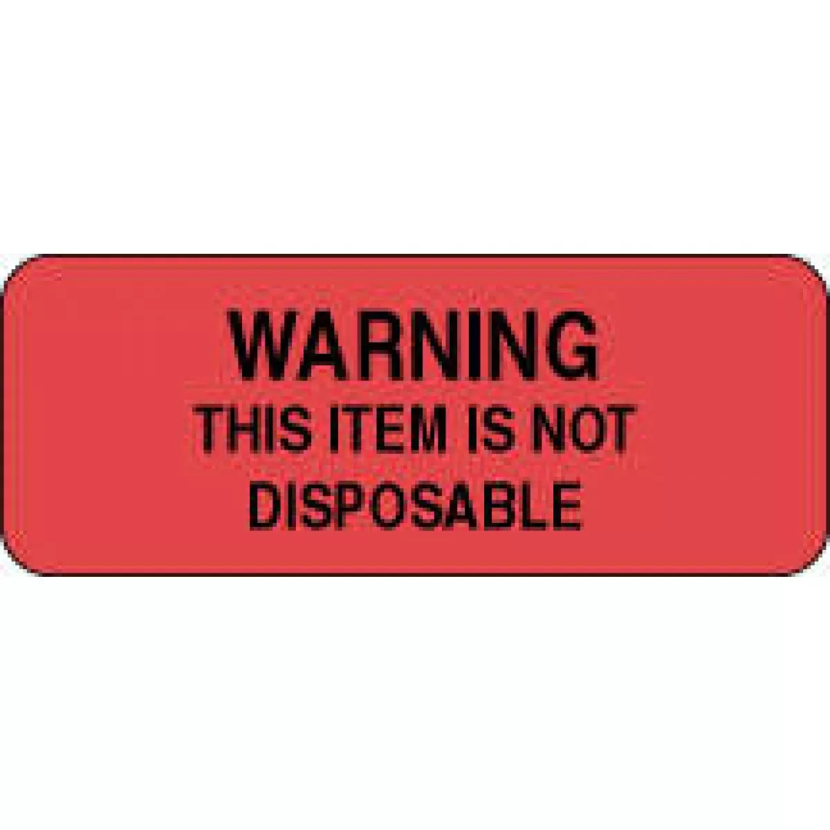 Label Paper Permanent Warning This Item 2 1/4" X 7/8" Fl. Red 1000 Per Roll