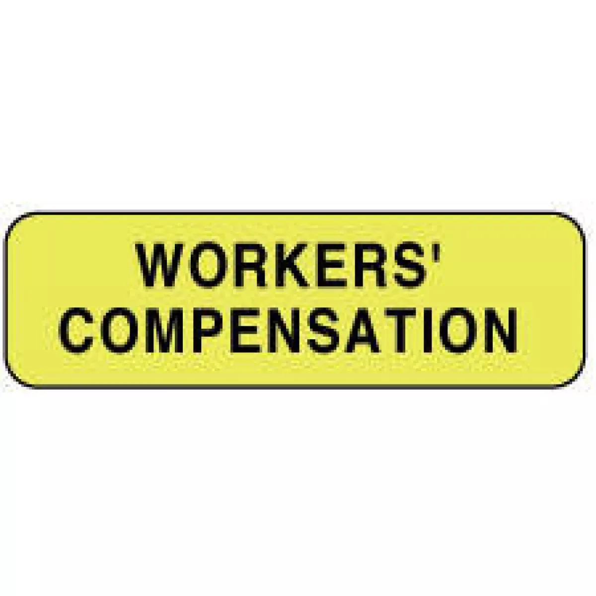 Label Paper Permanent Workers Comp 1 1/4" X 3/8" Fl. Yellow 1000 Per Roll