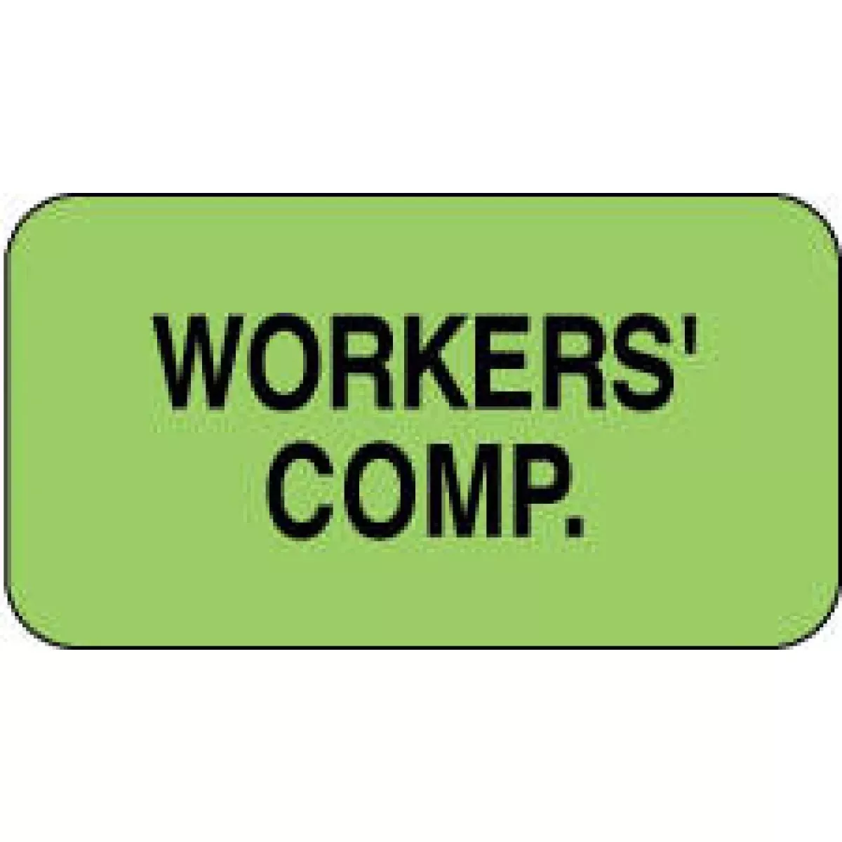 Label Paper Permanent Workers Comp. 1 5/8" X 7/8" Fl. Green 1000 Per Roll