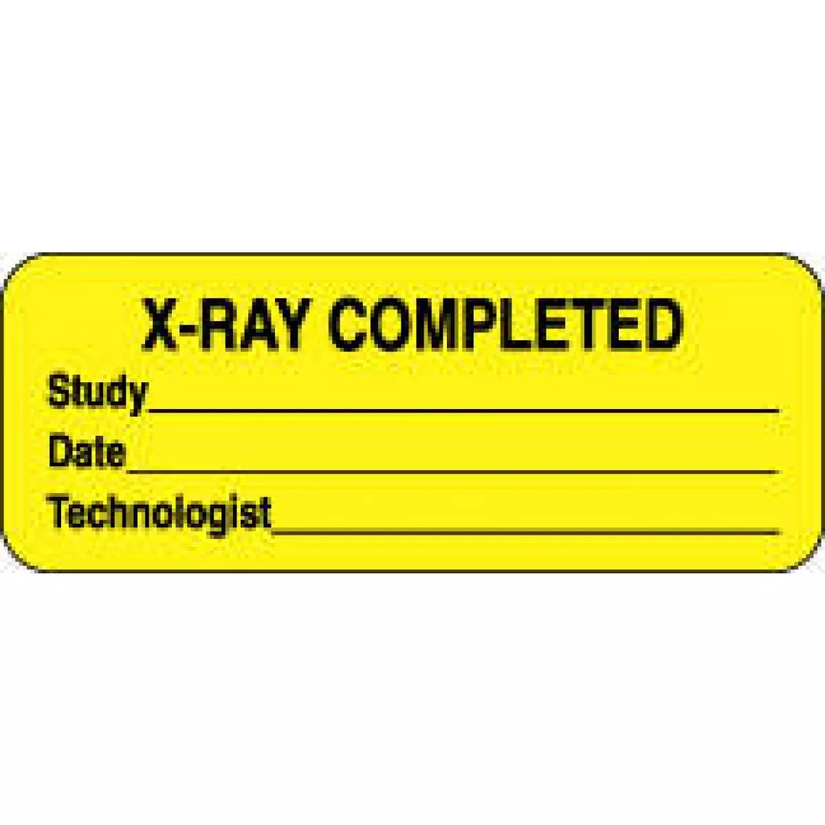 Label Paper Permanent X-Ray Completed 2 1/4" X 7/8" Fl. Yellow 1000 Per Roll