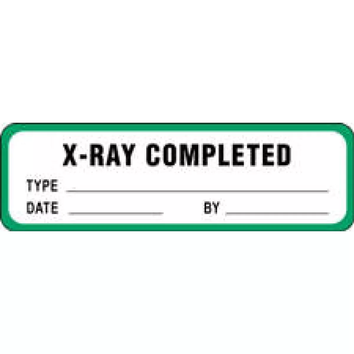 Label Paper Permanent X-Ray Completed 2 7/8" X 7/8" White With Green 1000 Per Roll