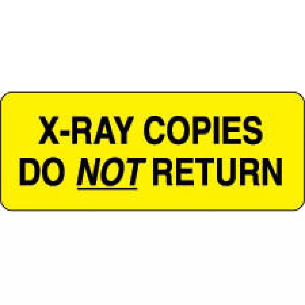 Label Paper Permanent X-Ray Copies Do 2 1/4" X 7/8" Fl. Yellow 1000 Per Roll