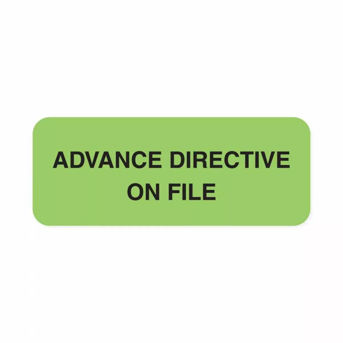 Label Paper Removable Advance Directive On 2 1/4" X 7/8" Fl. Green 1000 Per Roll