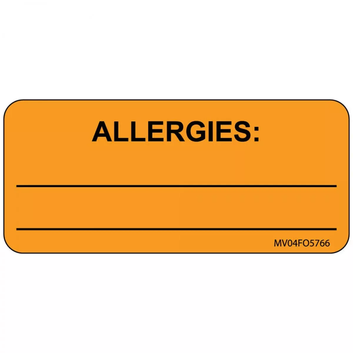 Label Paper Removable Allergies: 1" Core 2 1/4" X 1 Fl. Orange 420 Per Roll