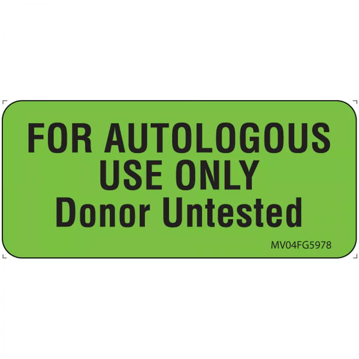 Label Paper Removable For Autologous Use 1" Core 2 1/4" X 1 Fl. Green 420 Per Roll