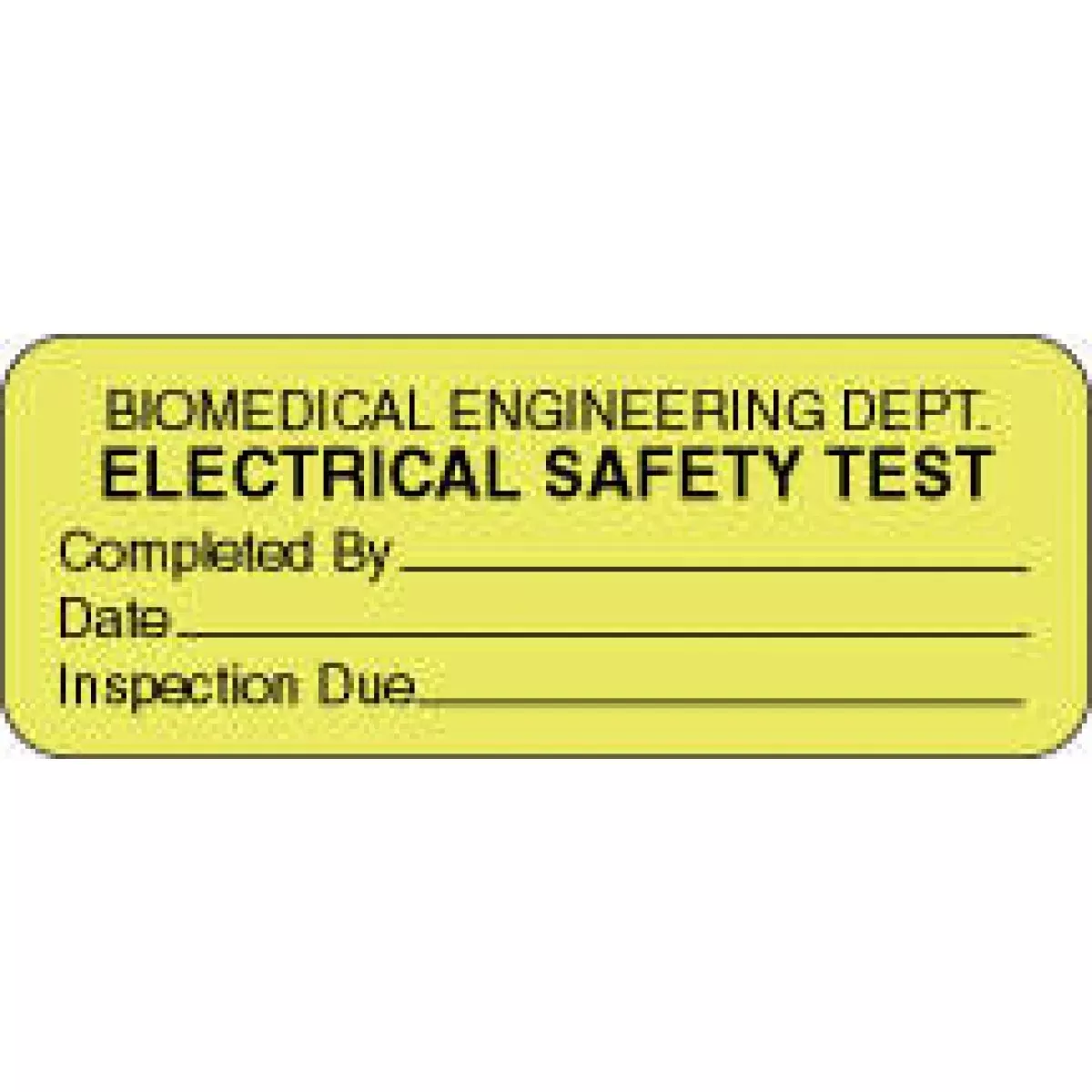 Label Paper Removable Biomedical Engineering 2 1/4" X 7/8" Fl. Yellow 1000 Per Roll