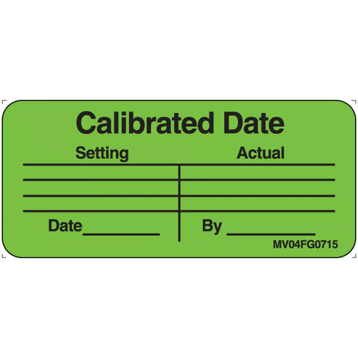 Label Paper Removable Calibrated Date 1" Core 2 1/4" X 1 Fl. Green 420 Per Roll