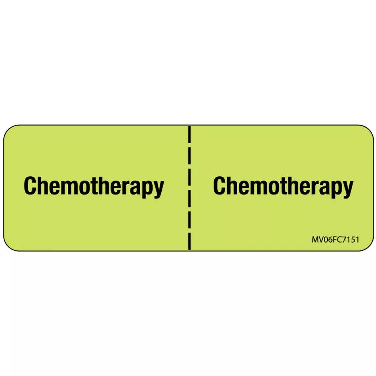 Label Paper Removable Chemotherapy : 1" Core 2 15/16" X 1 Fl. Chartreuse 333 Per Roll