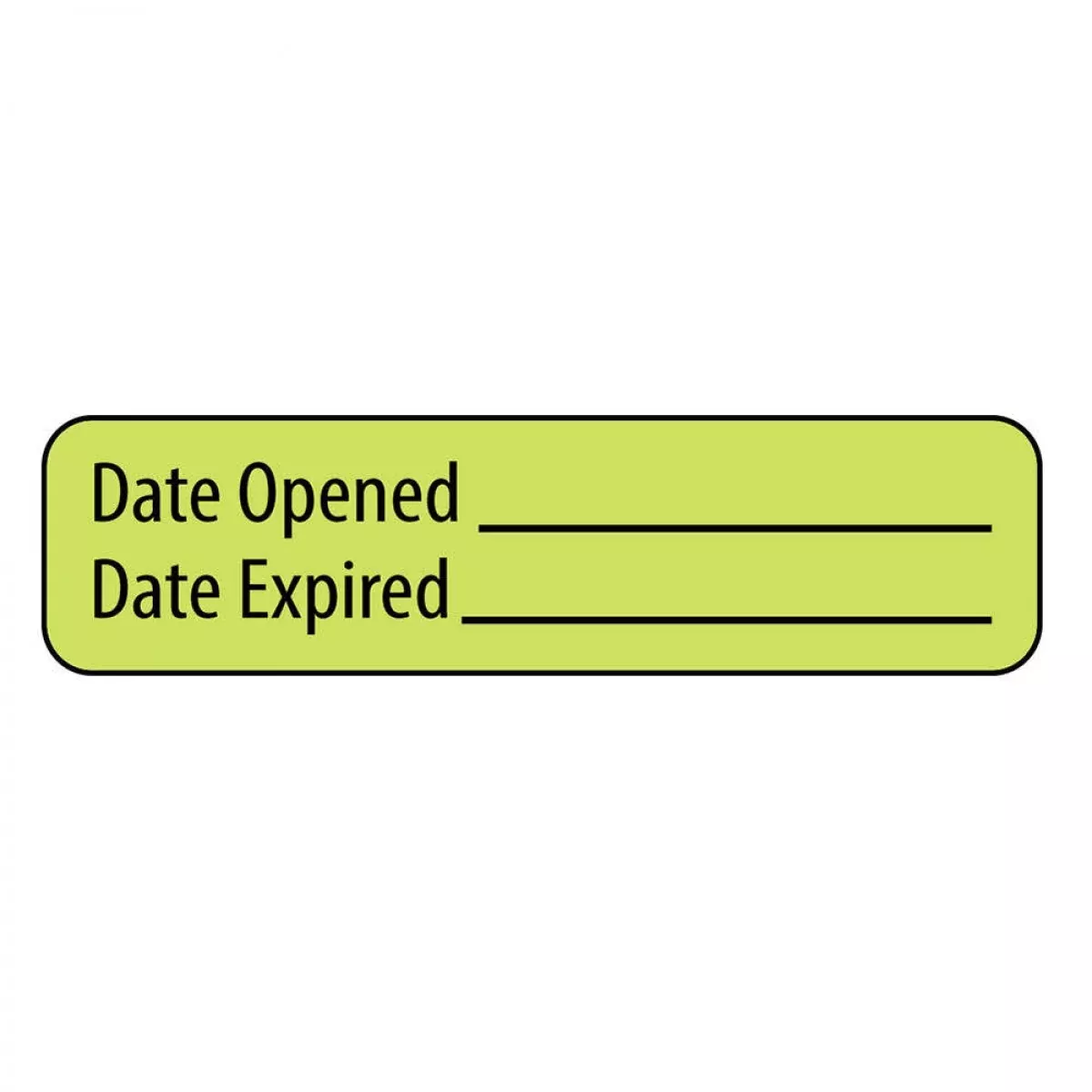 Label Paper Removable Date Opened Date 1" Core 1 7/16" X 3/8" Fl. Chartreuse 666 Per Roll