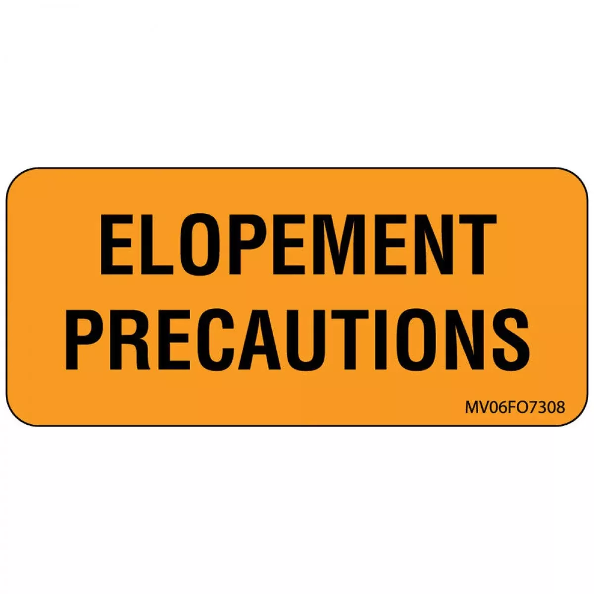 Label Paper Removable Elopement 1" Core 2 15/16" X 1 Fl. Orange 333 Per Roll