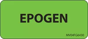 Label Paper Removable Epogen 1" Core 2 1/4" X 1 Fl. Green 420 Per Roll