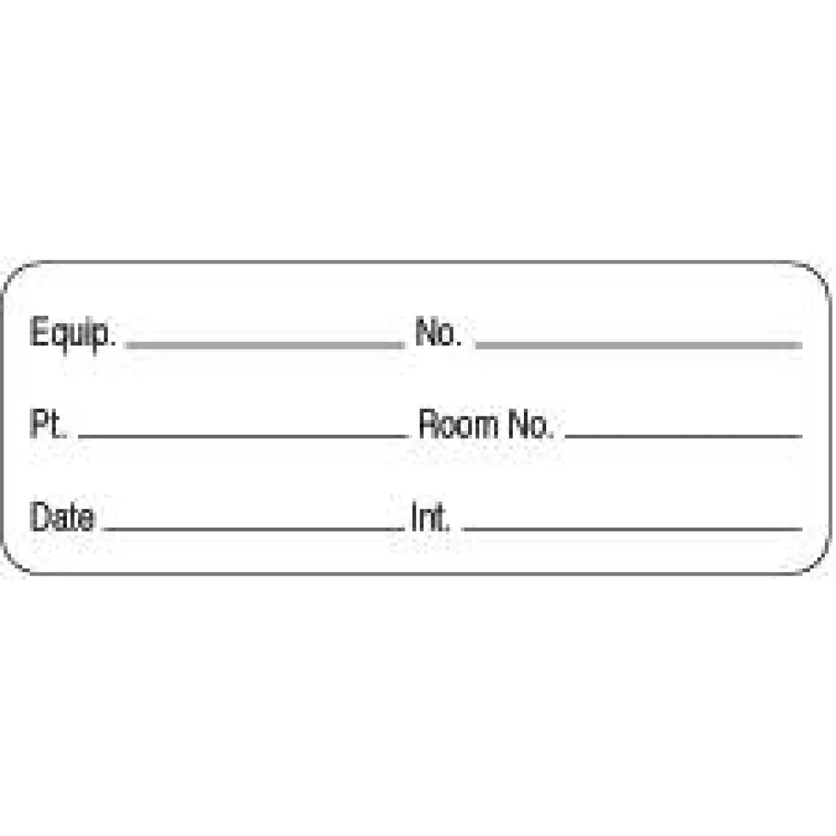 Label Paper Removable Equip. ___ No. 3" X 1 1/8" White 1000 Per Roll