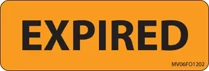 Label Paper Removable Expired 1" Core 2 15/16" X 1 Fl. Orange 333 Per Roll