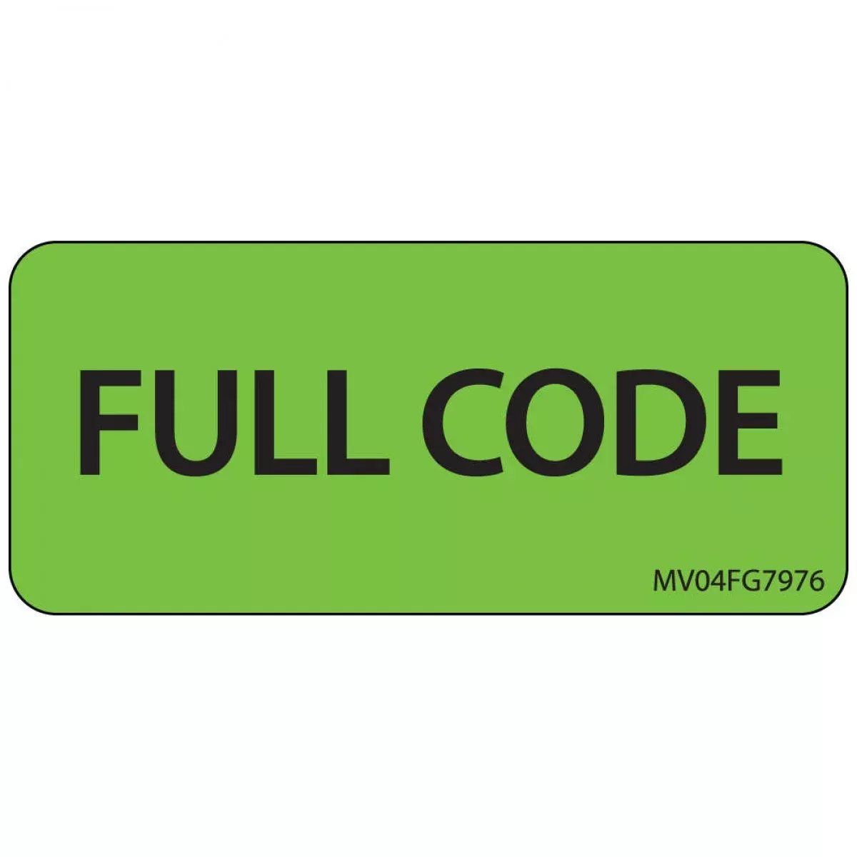 Label Paper Removable Full Code 1" Core 2 1/4" X 1 Fl. Green 420 Per Roll