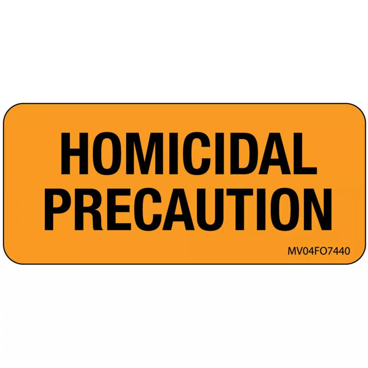 Label Paper Removable Homicidal 1" Core 2 1/4" X 1 Fl. Orange 420 Per Roll