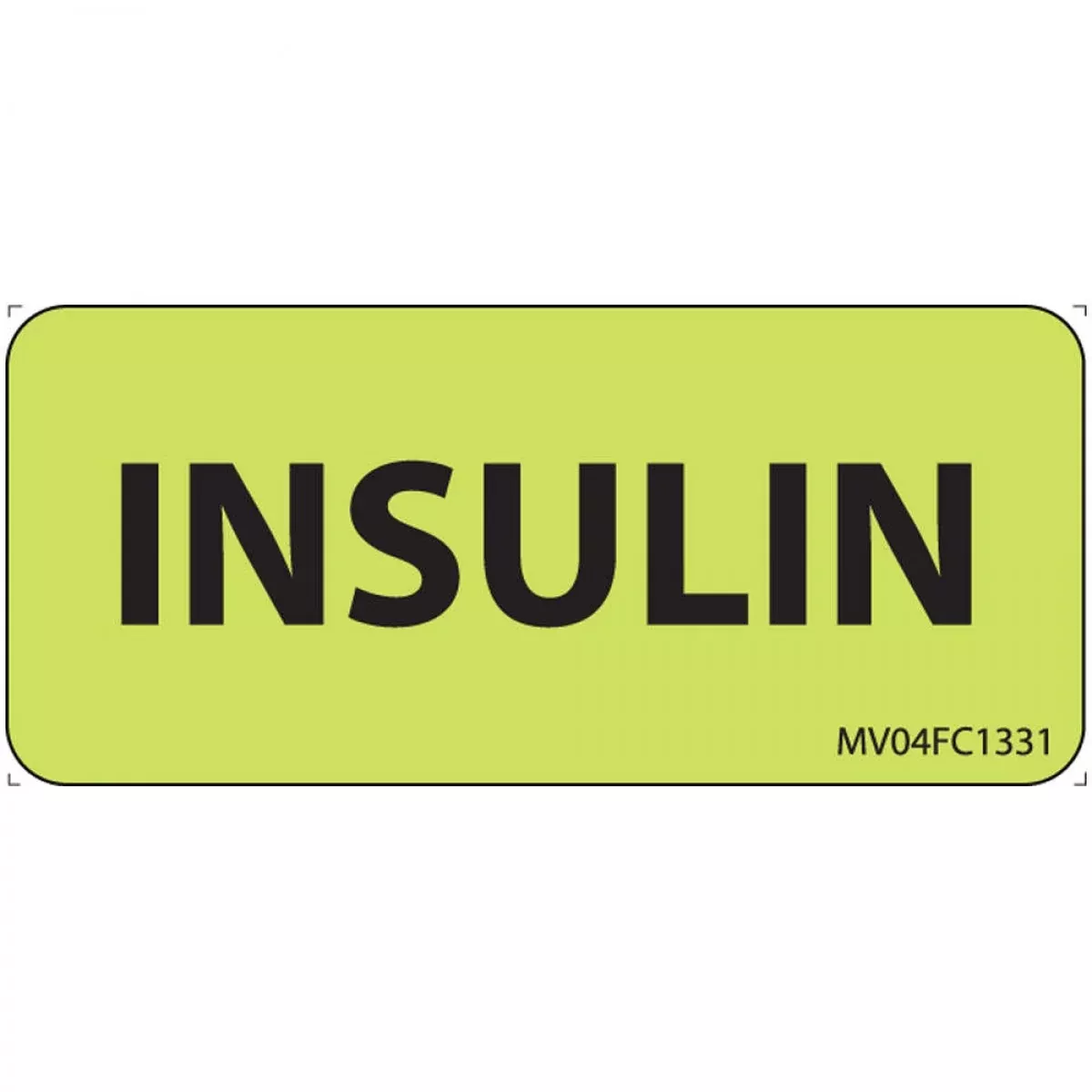 Label Paper Removable Insulin 1" Core 2 1/4" X 1 Fl. Chartreuse 420 Per Roll