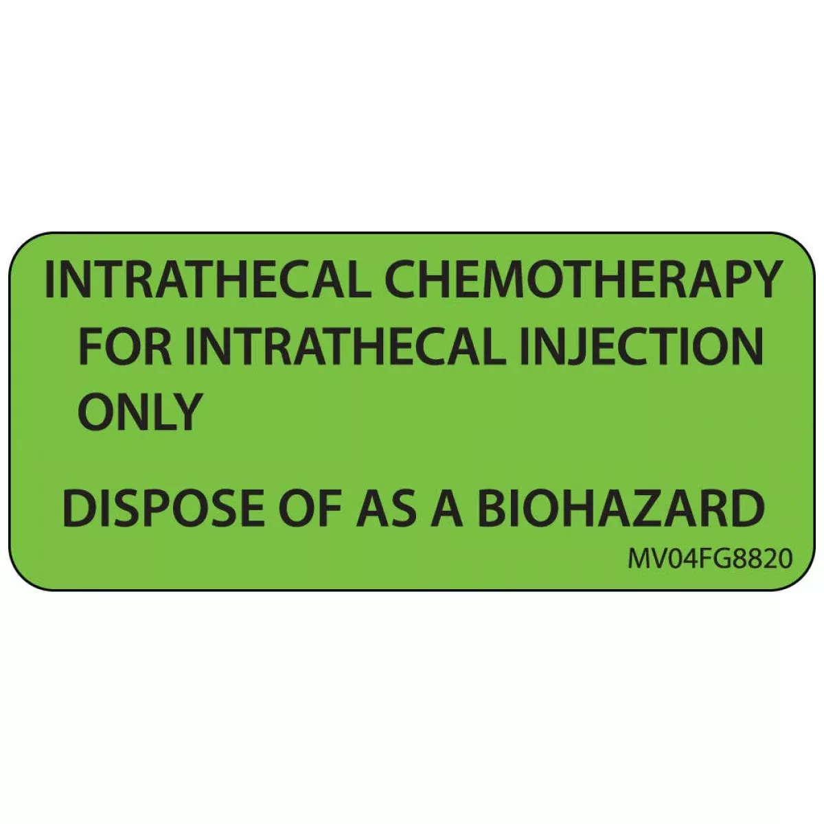 Label Paper Removable Intrathecal 1" Core 2 1/4" X 1 Fl. Green 420 Per Roll