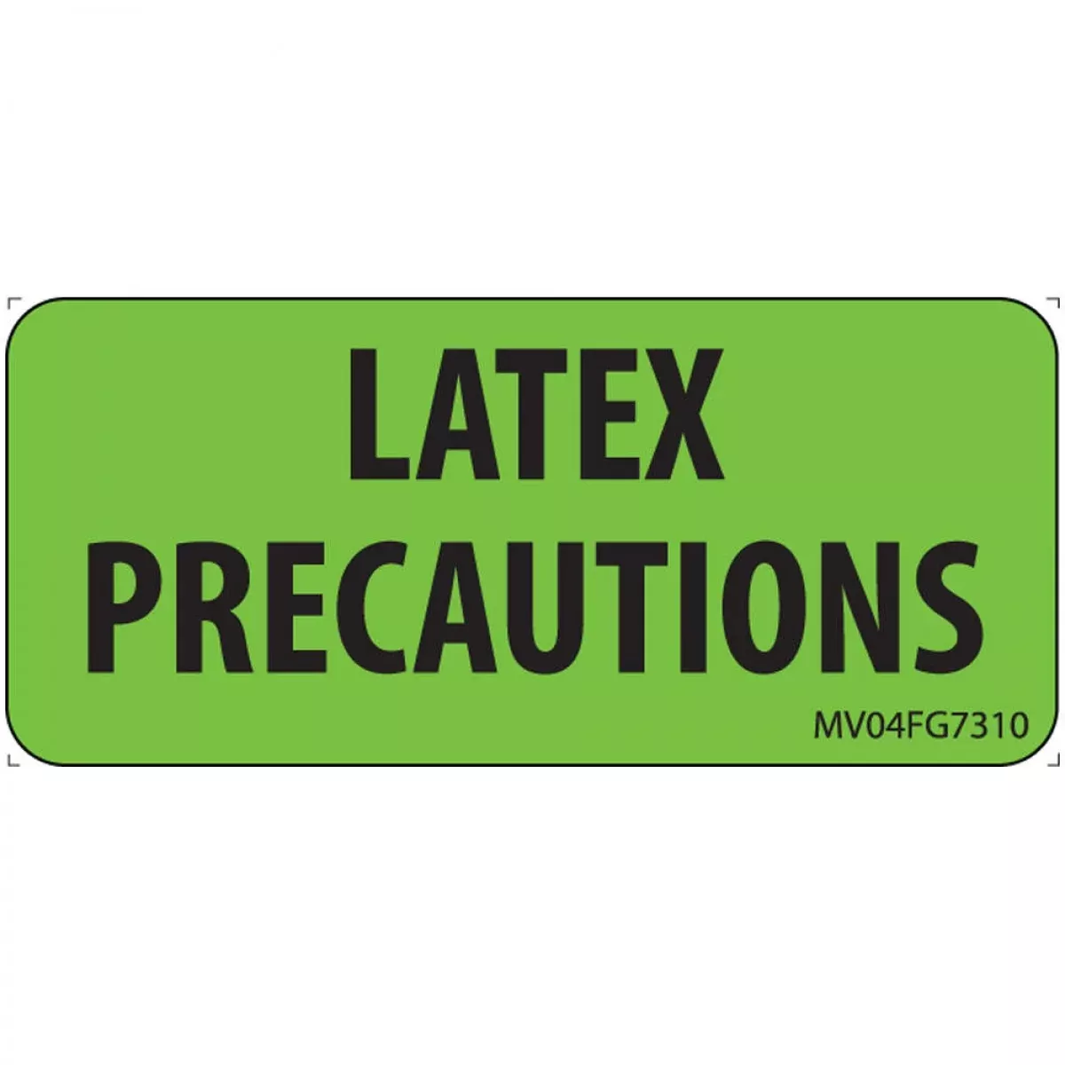 Label Paper Removable Latex Precautions 1" Core 2 1/4" X 1 Fl. Green 420 Per Roll